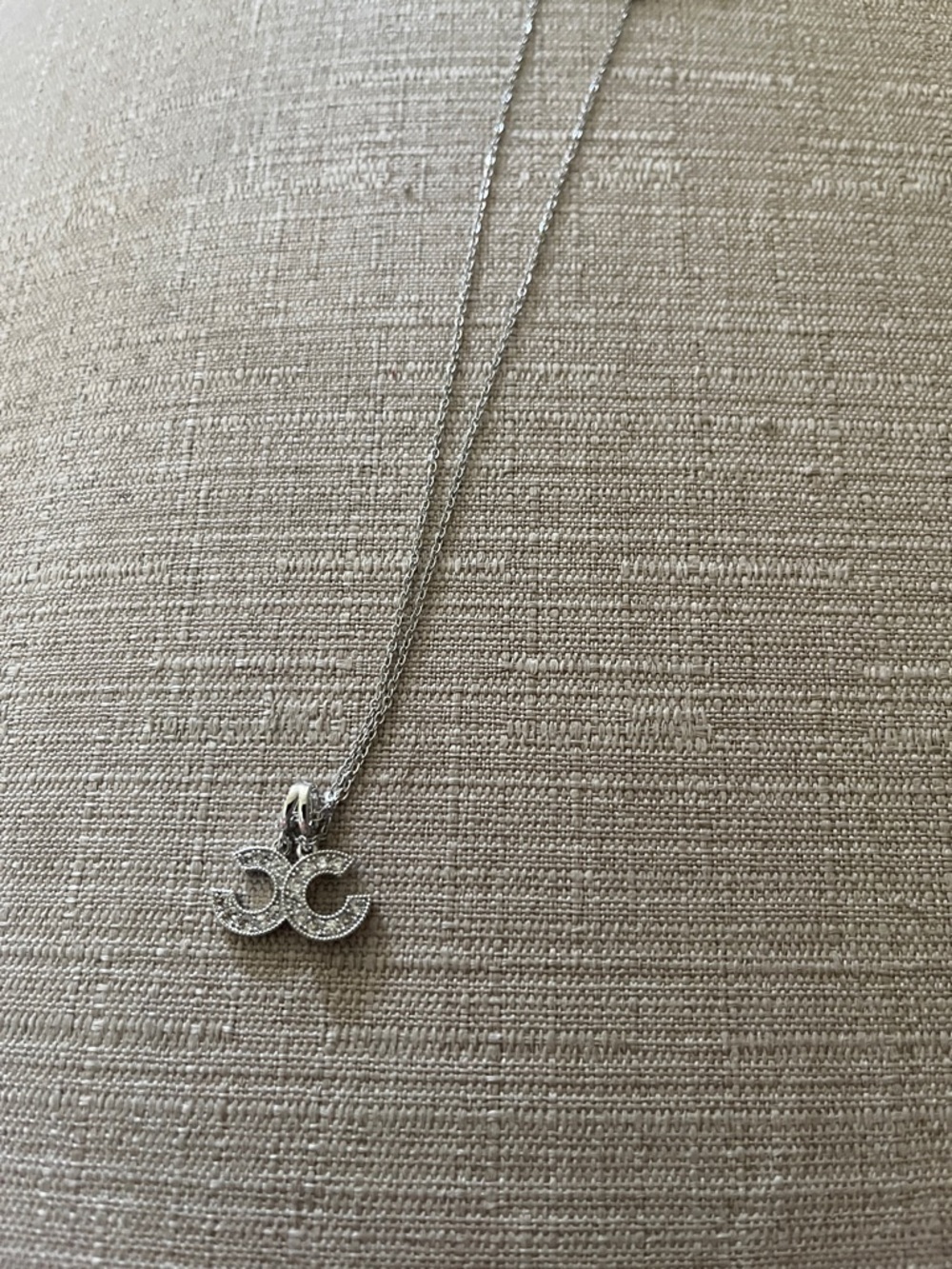 Silver Double-C Logo Pendant Necklace - NWT Women Jewelry